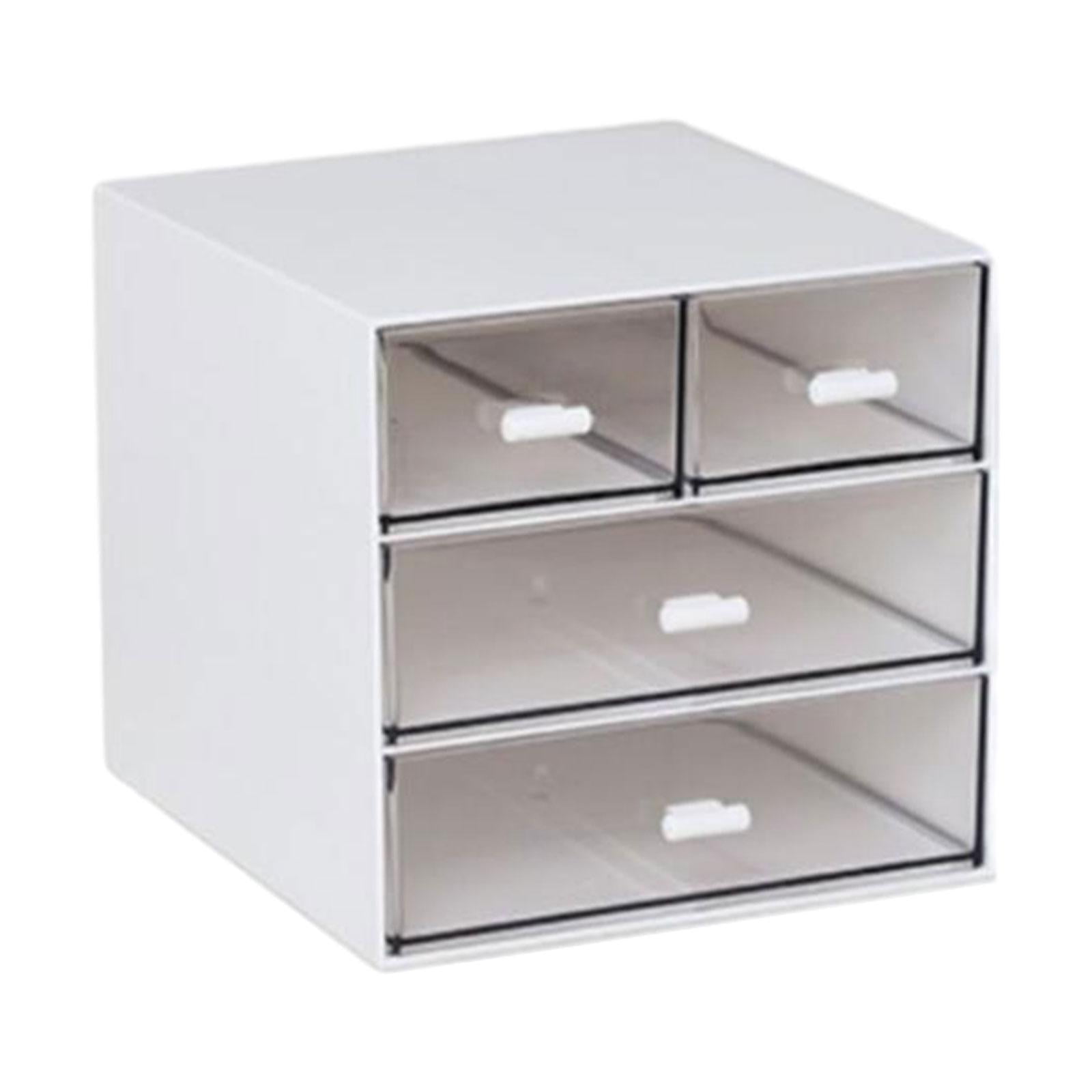 Magideal - Organizador De Escritorio Con Cajones, Caja De Almacenamiento, Contenedor De Mesa, Artículos De Tocador De Oficina, Cosméticos, Contenedor De Almacena 4 Cajones