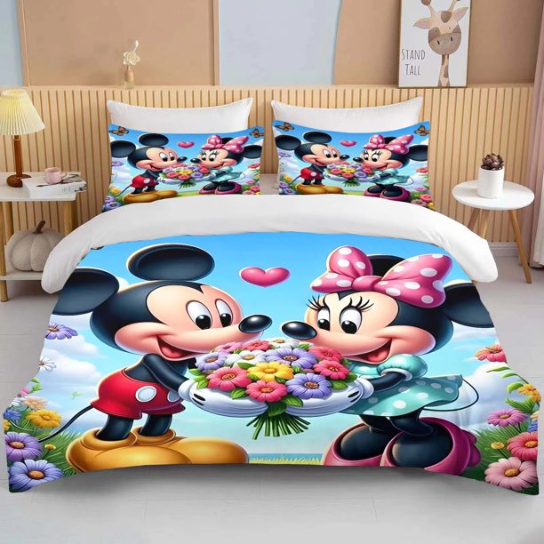 Bedding Duvet Cover Mickey Minnie Cartoon 3d Digital Printing Set Bedding Bedding Bedroom Decoration Gift For Friends Bed Sheets