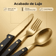 thumbnail image 3 of Set 24 piezas cubiertos cuchillería acero inoxidable Dorado, 3 of 3