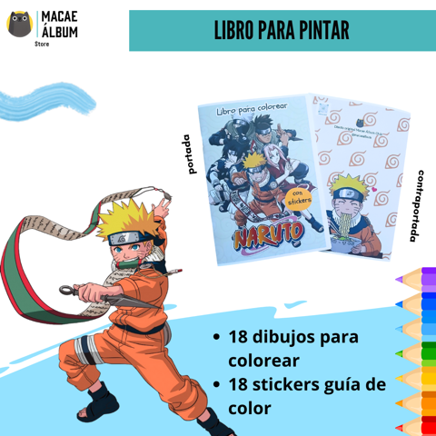 Macae - Libro Para Pintar Naruto Con Stickers