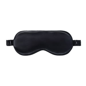 Slip Máscara Para Dormir Suave De Seda Pura Con Banda Elástica, Reutilizable, Color Negro