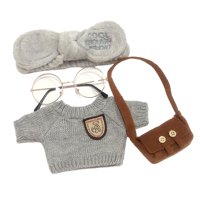 Magideal - Ropa De Suaves, Diadema, Conjunto Informal, Juguete Para De Imitación, Ropa De Muñeco De Peluche, Ropa Peluche, De Muñ , Gris B