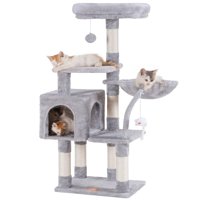 Heybly - Cat Tree Hct004Sw Hct004Sw Con Percha De Felpa Acolchada, Color Gris Claro