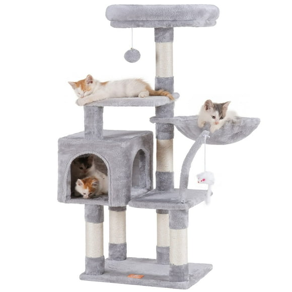 Cat Tree HCT004SW HCT004SW con percha de felpa acolchada, color gris claro