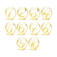 Magideal - Tarjetas Resistentes Para Números De Mesa, Con Base, Soporte Acrílico Para Matrícula De Mesa De Boda, Para Actividades, Decoración De Fiestas, Anivers 10 Piezas Áureo