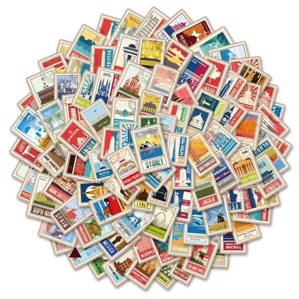Decorate Your Travel Gear with 100pcs World Landmark Stickers - Perfect for Scrapbooking, Journaling, and More!