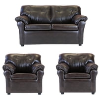 Muebles América - Living América 211 Cuero Sintético Café Moro