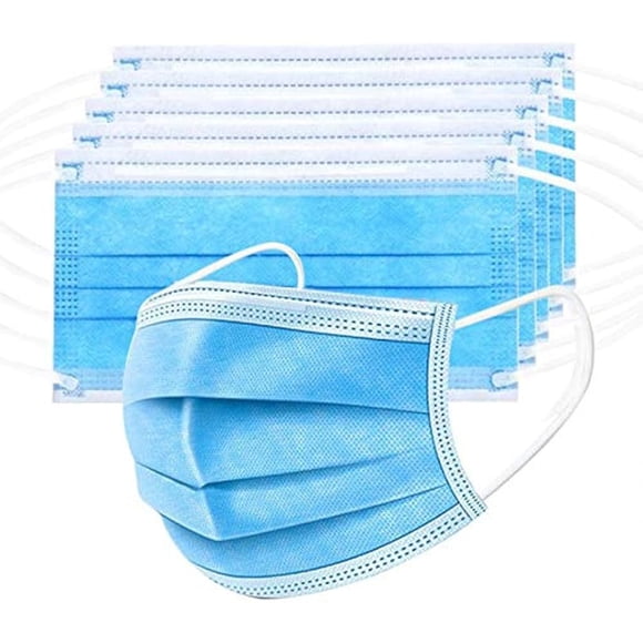 Mascarilla Tapa Boca 3 Pliegues Azul Pack 50 Unidades Azul