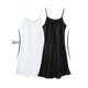 thumbnail image 2 of INSPIRE CHIC Vestido de Tirantes Espagueti con Volantes en el Dobladillo para Mujer Talla Grande de Seda Negro+blanco 3XL, 2 of 5