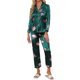 thumbnail image 1 of INSPIRE CHIC Conjunto de Pijama de Satén Floral para Mujer Regreso a Clases Suave de Manga Larga con Botones y Pantalones de Cintura Elástica para Todas las Estaciones XL Rosa Verde, 1 of 6