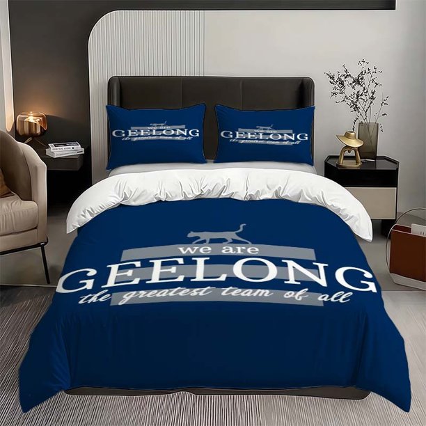 3pcs Geelong Cats Promotional Picture Pattern Set a Soft and Comfortable Bedding Set Suitable for All Seasons Ideal for Use in Family Bedrooms