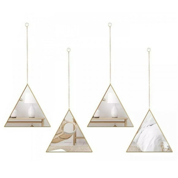 Set de 4 Espejos Triangulares Colgantes Taller Sin Fronteras