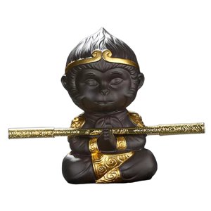 Magideal - Mono Rey Estatuilla Pequeño Mono Rey Estatua Té Mascota Escultura Té Mascota Adorno Para La Decoración De La Mesa De La Sala De Estar Amantes Del Té Estilo B