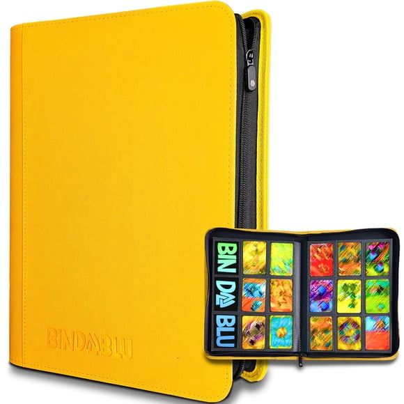 Álbum Para Cartas De 360 Cartas Con Cierre De Cremallera Amarillo