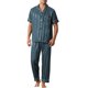 thumbnail image 2 of INSPIRE CHIC Conjunto de Pijama de Satén a Rayas de 2 Piezas para Hombre con Camisa de Manga Corta y Pantalones Largos XL Azul, 2 of 6