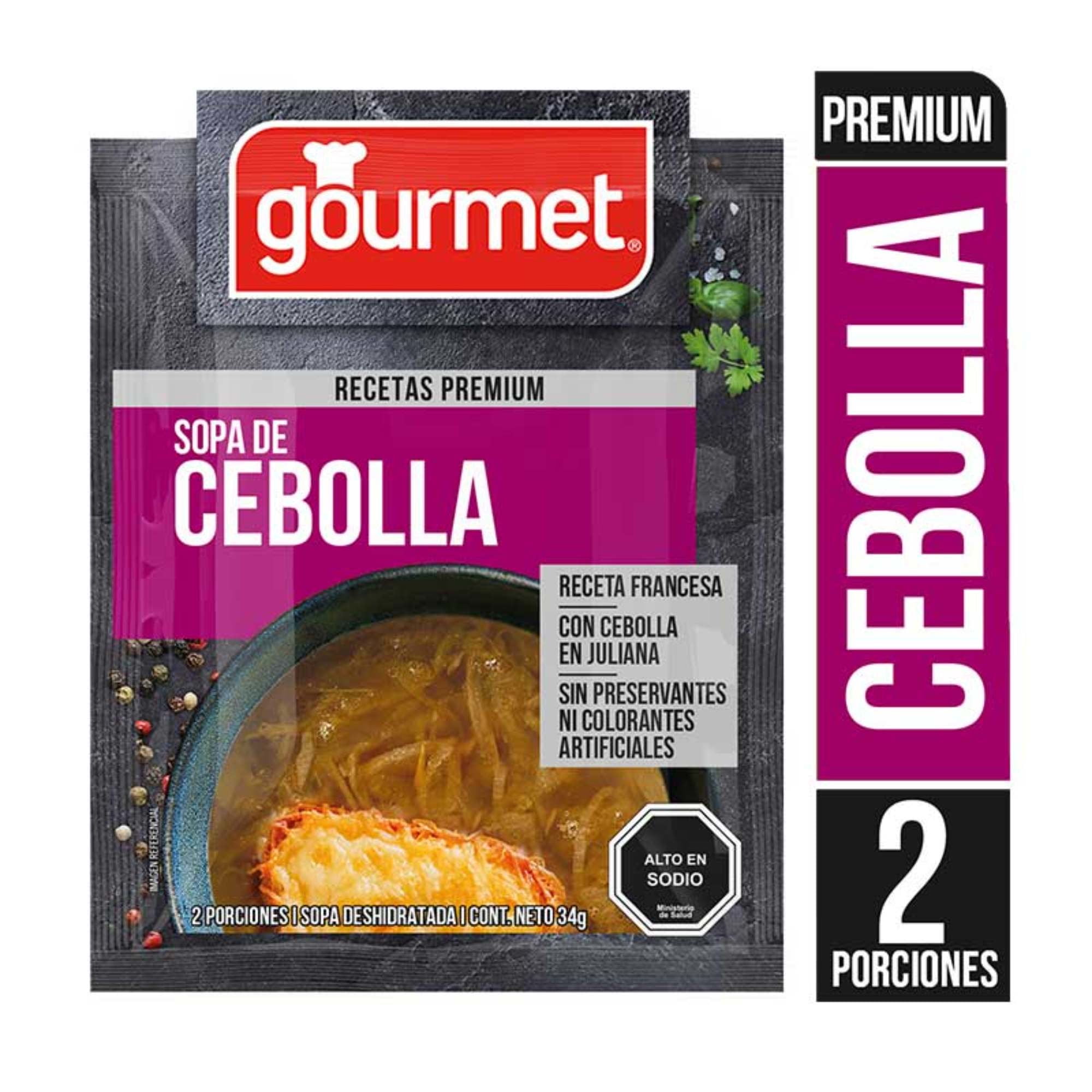 Sopa De Cebolla Premium (2 Porciones) Sobre 34 g Gourmet