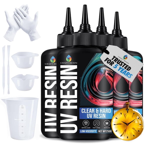 Resina UV para manualidades 1000 g transparente de baja viscosidad