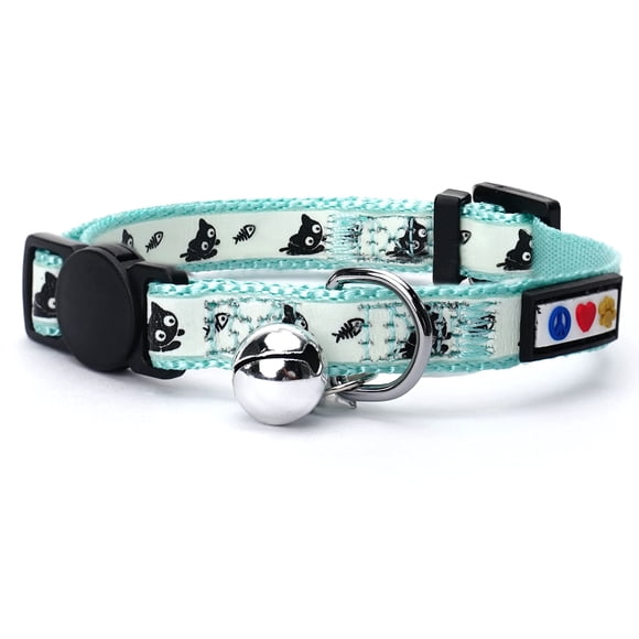 Collar Para Gatos Que Brillan En La Oscuridad Con Hebilla De Seguridad Separable