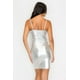 thumbnail image 3 of Vestido Mini De Fiesta Ajustado Con Escote Redondo Y Tirantes Ajustables Plateado (para Mujer), 3 of 5