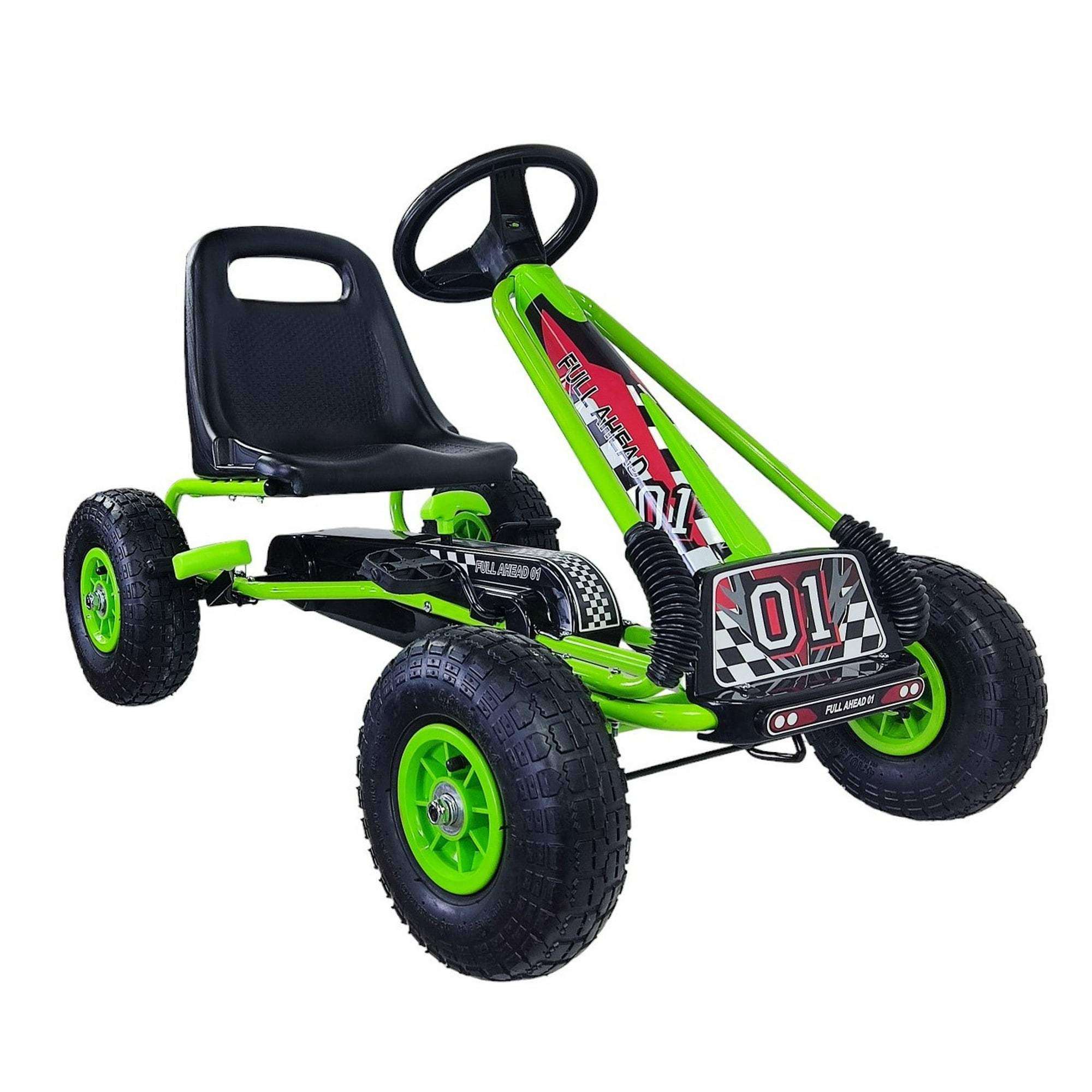 Vipnetwork - Gokart A Pedales Con Rueda Goma Verde