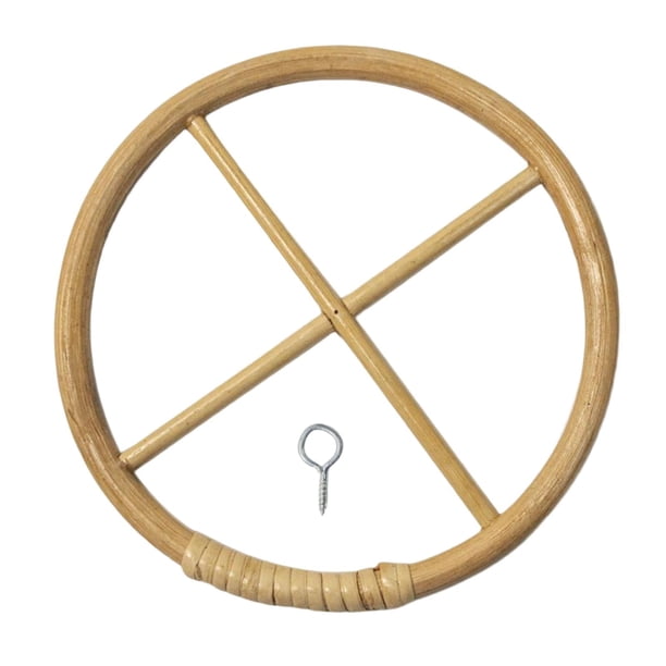 Rattan Hoop Circle Rings Macrame Floral Wreaths Hoop Boho Decoración para el hogar DIY Craft Hoops para Wind Chimes Wedding Ornament , RONDA Redondo