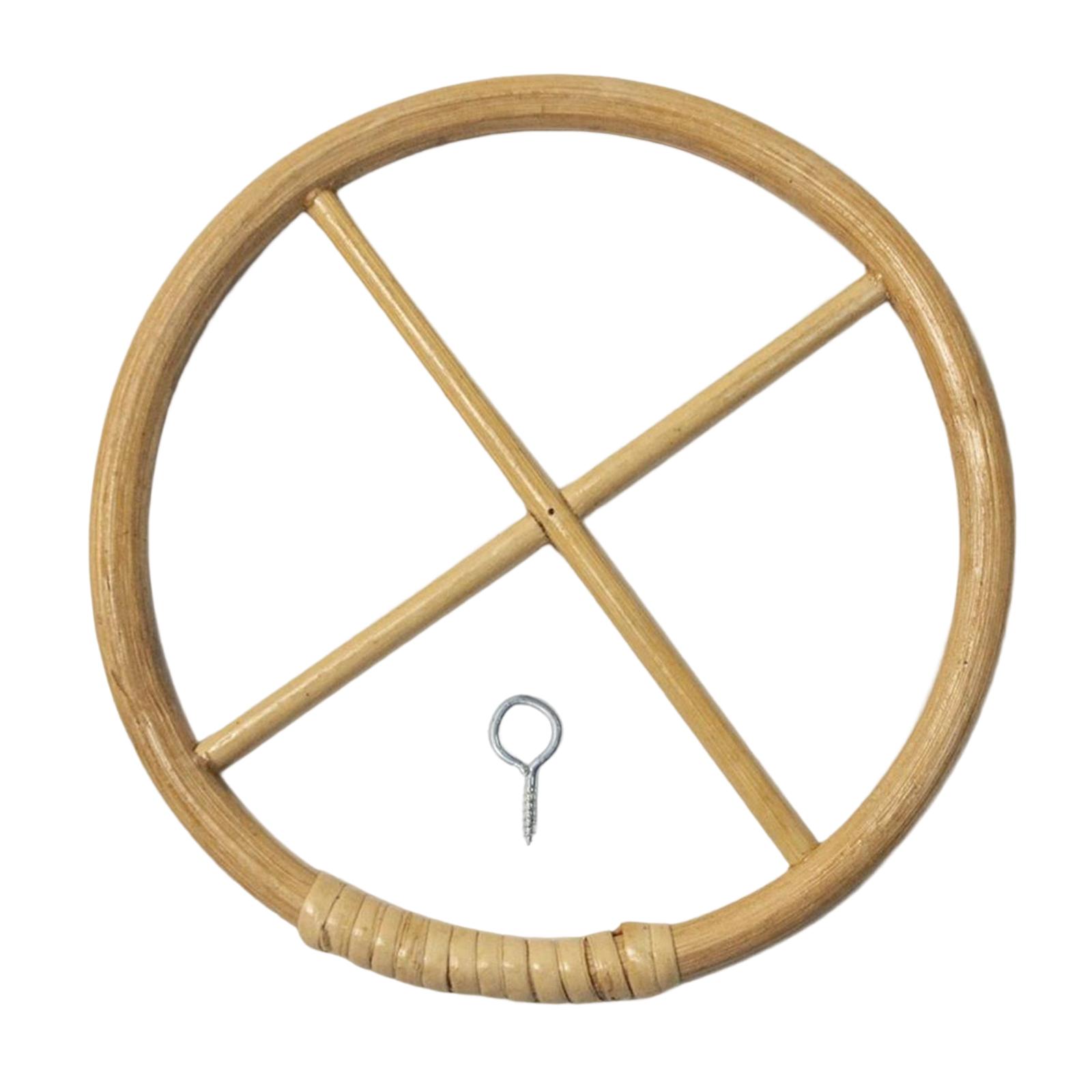 Magideal - Rattan Hoop Circle Rings Macrame Floral Wreaths Hoop Boho Decoración Para El Hogar Diy Craft Hoops Para Wind Chimes Wedding Ornament , Ronda Redondo