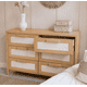 thumbnail image 1 of Cómoda "Patagua" 6 Cajones Mueble de Madera con Frentes de Lino - Natural - 120x40x90 cm, 1 of 3