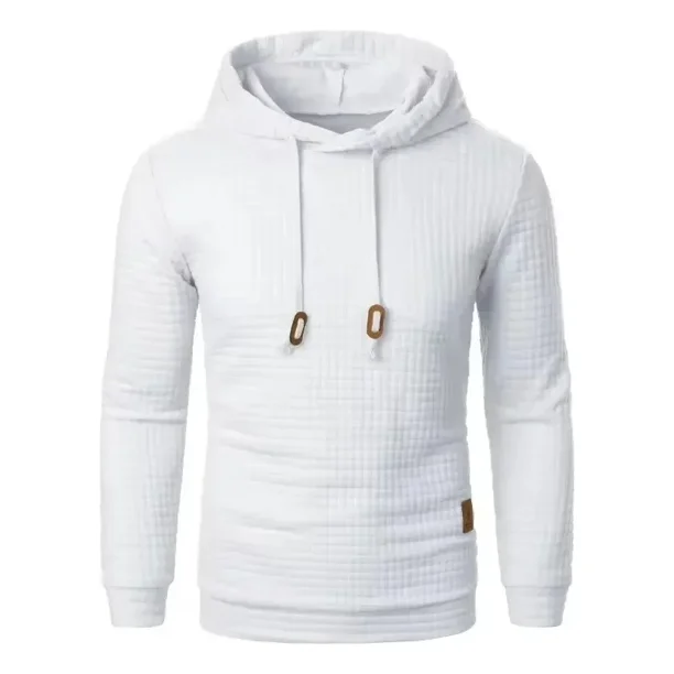 Polerón Hombre Tejido Waffle Blanco Manga Larga Hoodie d&b