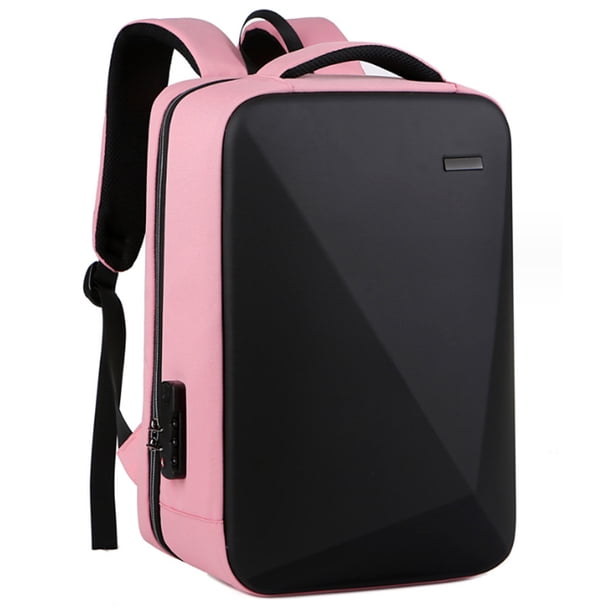 Mochila rígida antirrobo, mochila fina para portátil de negocios y viajes para hombre, resistente al agua y con puerto USB.