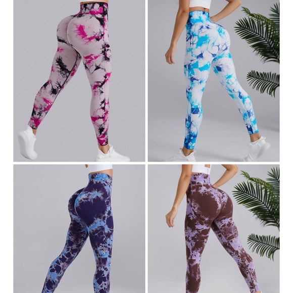 Pack 4 Leggings Deportivos Push Up Mujer Sin Costura