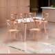 thumbnail image 2 of Comedor mesa de vidrio nórdica 140x90 cm + 6 sillas Crossback Madera, 2 of 8