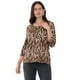 thumbnail image 1 of Polera Mujer Manga 3/4 Focal Animal Print Beige Corona, 1 of 5