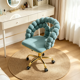 thumbnail image 1 of Silla de vanidad trasera de burbuja de terciopelo, silla de maquillaje giratoria de 360 ° de altura ajustable con base de metal de oro y ruedas rodantes silenciosas, 1 of 4