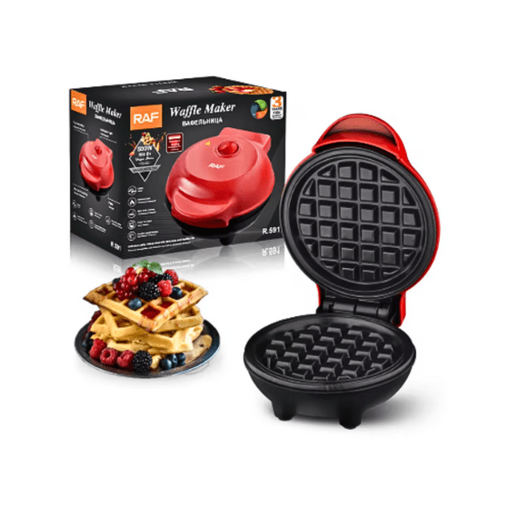 Mini Wafflera Maquina Waffles Pasteles Conos Repostería