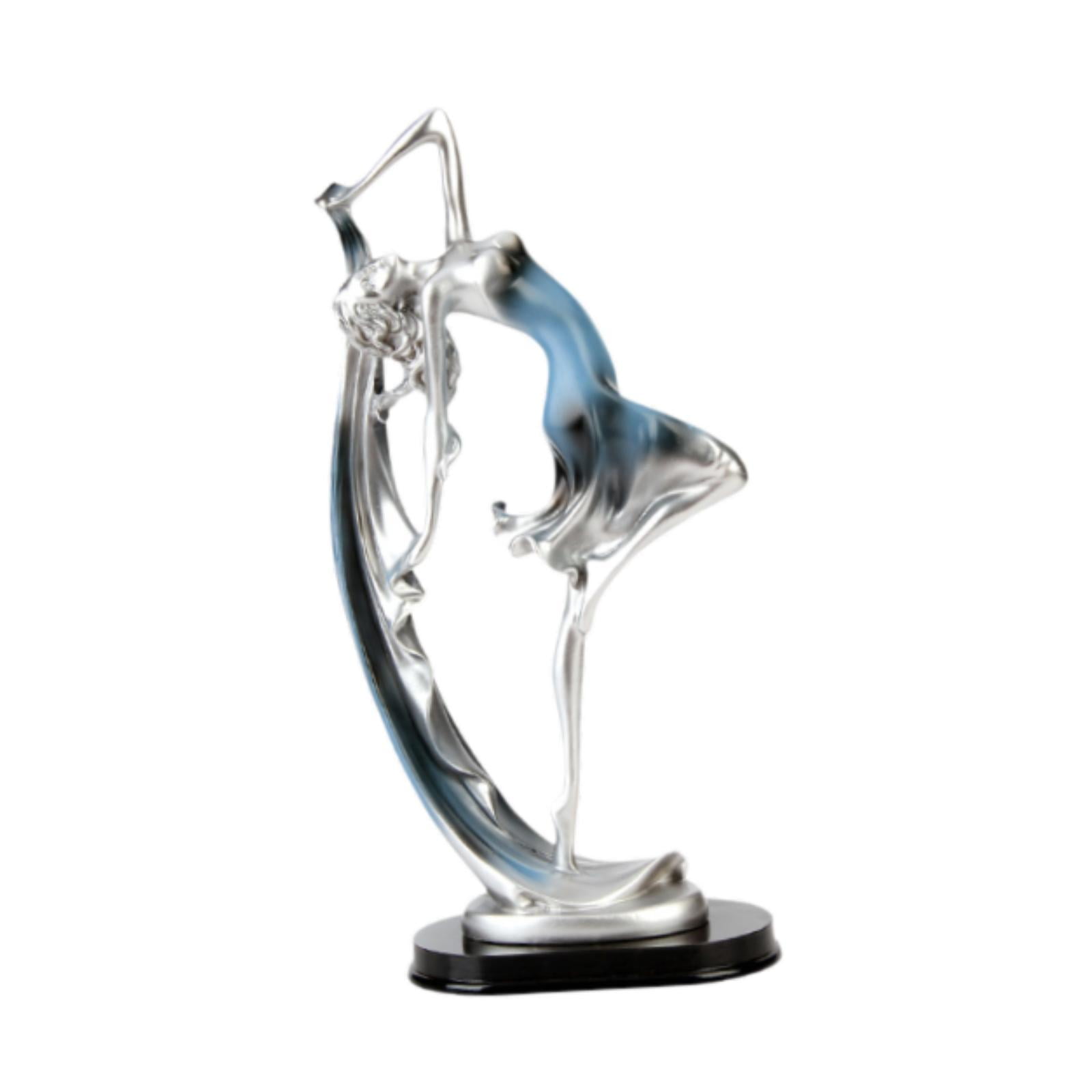 Magideal - Estatua De Bailarina, Adorno De Escritorio, Escultura Artística Decorativa De Resina, Figura De Bailarina Para Mueble De Tv, Estantería, Dormitorio, M Azul