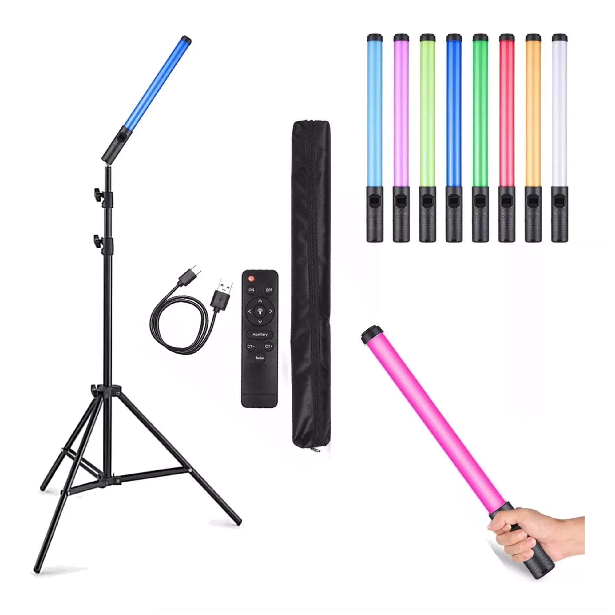 Genérico - Tubo Aro Rgb Luz Led 50cm Fotografia Video + Tripode 2.1m