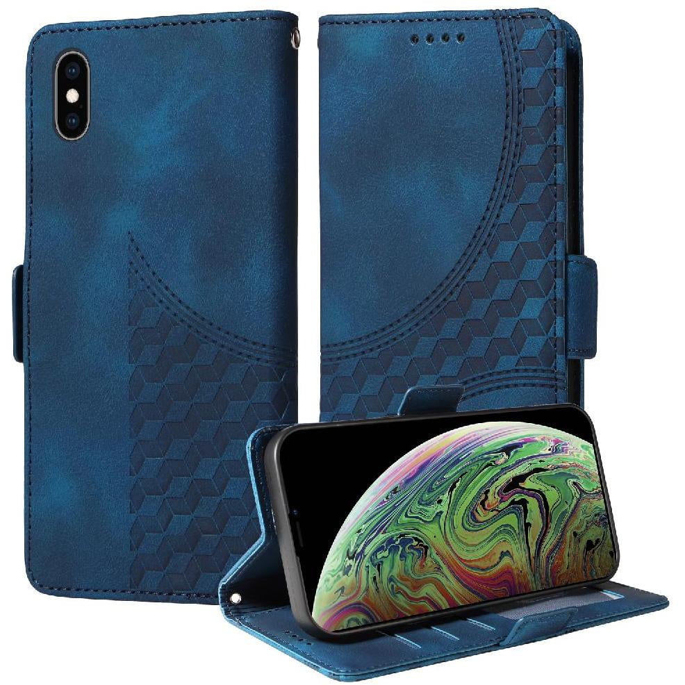 Carcasa Foxdock Iphone Xs Max De Cuero Pu, Diseño Acolchado Clásico, Protección Contra Caídas Y Rayones
