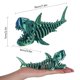 thumbnail image 3 of Shark Toy zumelio impreso en 3D de gran color blanco con esqueleto móvil, 3 of 8