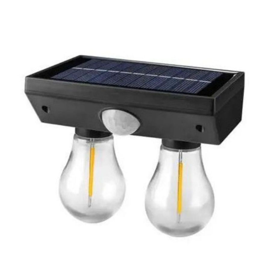 Click Ventas - Lampara Solar Doble Bombilla Con Sensor De Movimiento