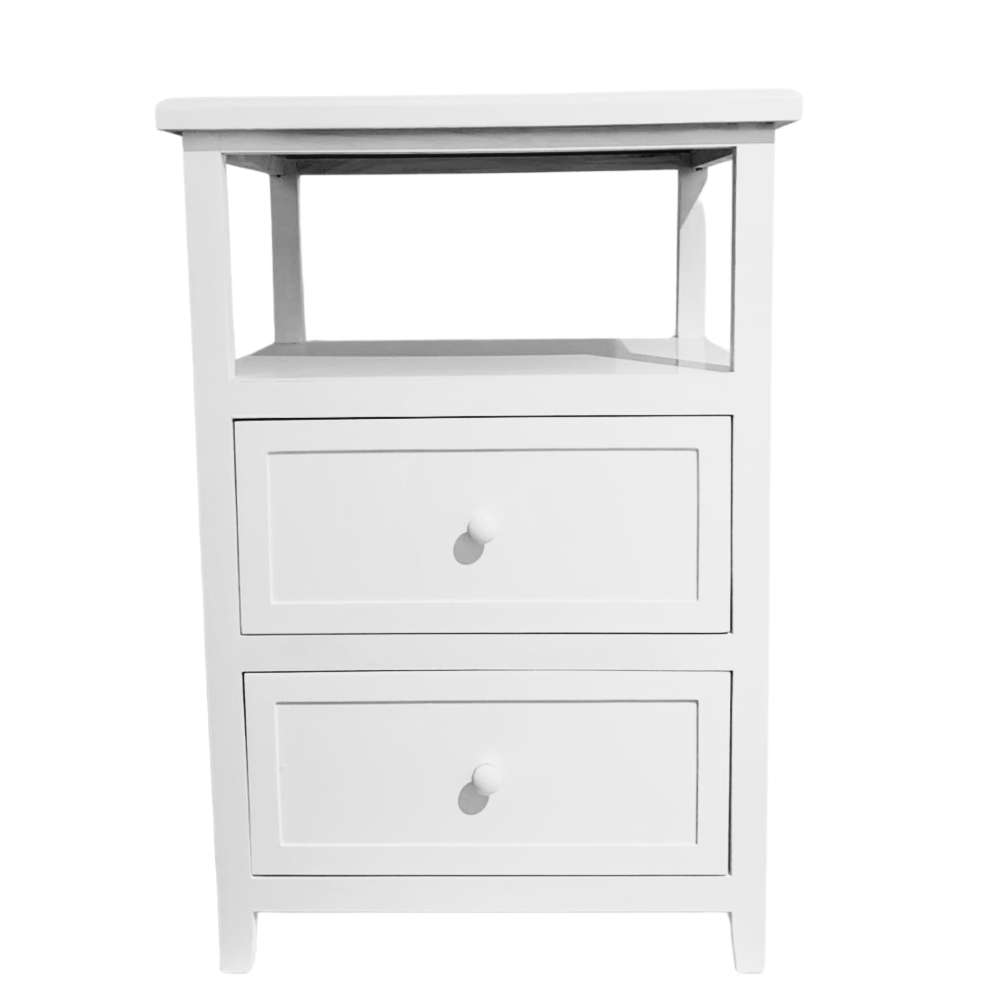 Castellaro - Velador Dormitorio Pallavicini 2 Cajones Blanco