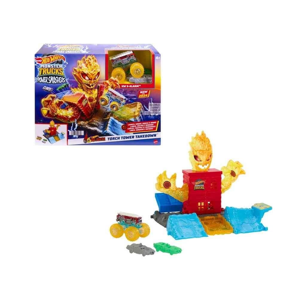 Pista De Juguete Hot Wheels Monster Trucks Arena Energía De Demolición Apaga El Fuego