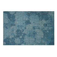 Decoghar - Alfombra Sintetica Deco Jacquard C/Antideslizante Azul Diseño Vintage 1,5X2,4 Mts