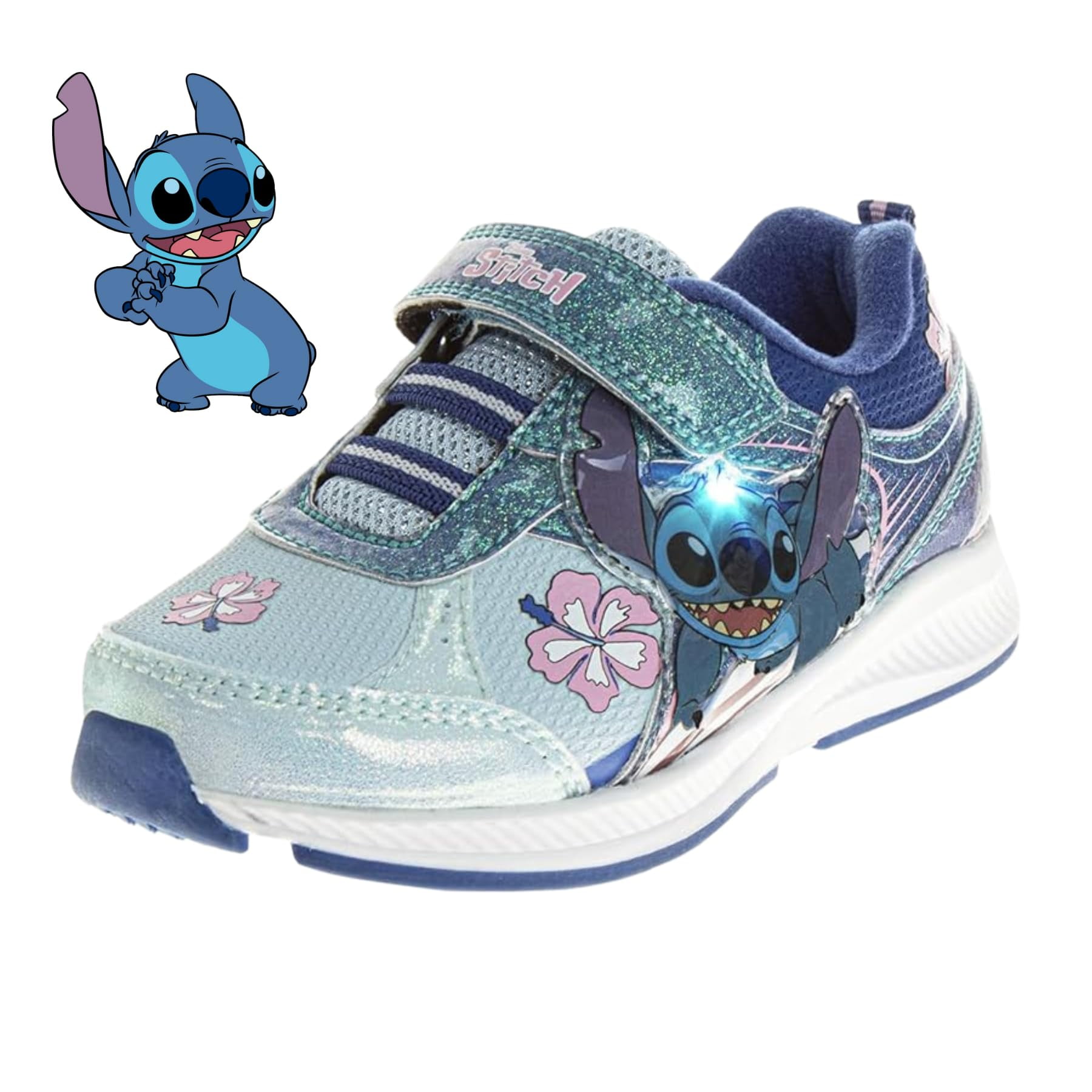 Disney - Zapatillas Sin Cordones Con Luces Para Niños Lilo Stitch Azul