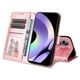 thumbnail image 5 of Funda tipo cartera FOXDOCK para Realme 10 4G , diseño girasol en relieve, cuero PU, cierre magnético, soporte y tarjetero, 5 of 5