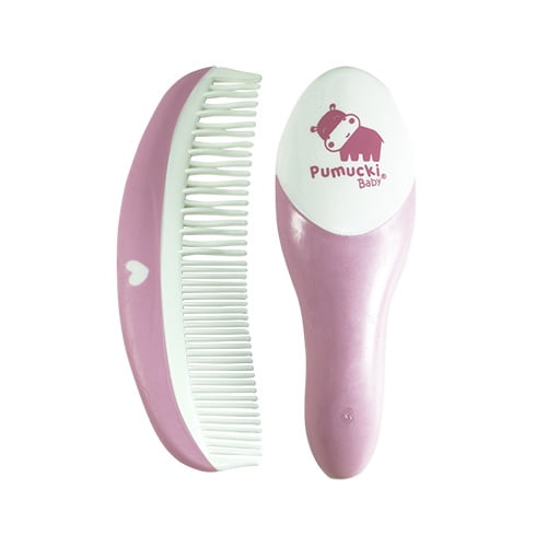 Pumucki - Set De Cepillo Y Peine Para Bebé, Color Rosado