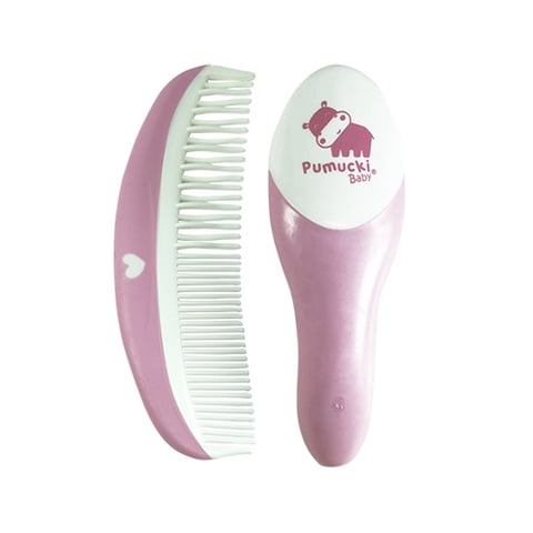 Pumucki - Set De Cepillo Y Peine Para Bebé, Color Rosado