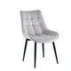 thumbnail image 1 of Silla Para Comedor Tapizado Felpa Con Diseño Cuadro Base Negra - Gris, 1 of 3