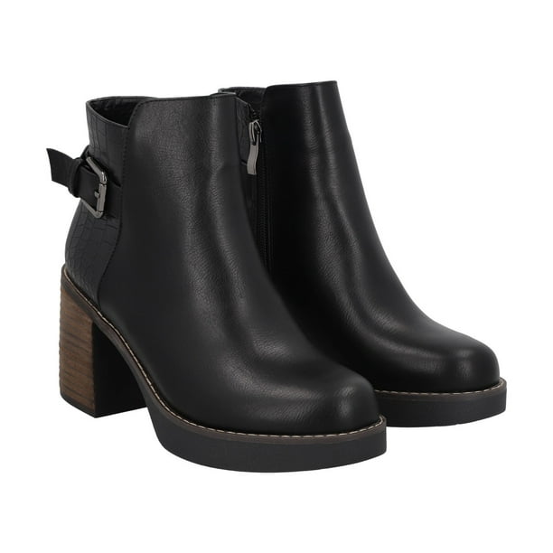 Botin Mujer Negro Zaxy/Hebilla Police