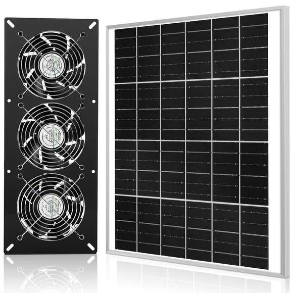 Kit De Ventilador Solar De 3 Ventiladores Para Invernadero Y Gallinero