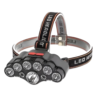 Genérico - Linterna Minero Cabeza Recargable 8 Leds Potente 2 Baterias Color De La Linterna Negro Color De La Luz Blanco